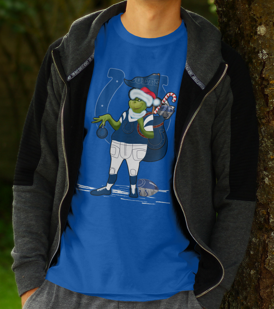 Grinchxmas Indianapolis Colts Holiday Football Cheer T-Shirt