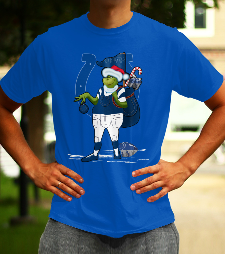 Grinchxmas Indianapolis Colts Holiday Football Cheer T-Shirt