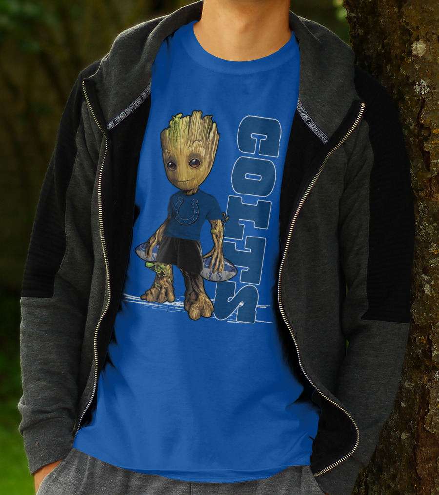 Groot Wearing Indianapolis Colts Shirt T-Shirt