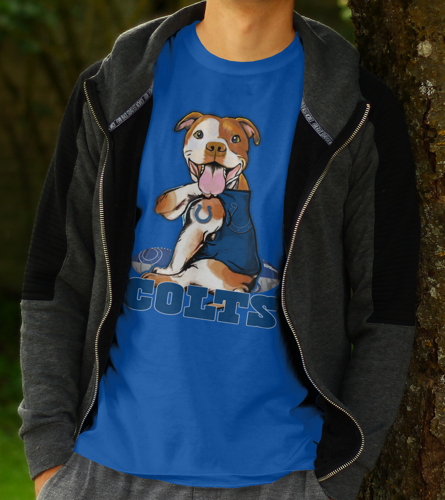 Colts Pittbull Indianapolis Colts Football Fan Dog T-Shirt
