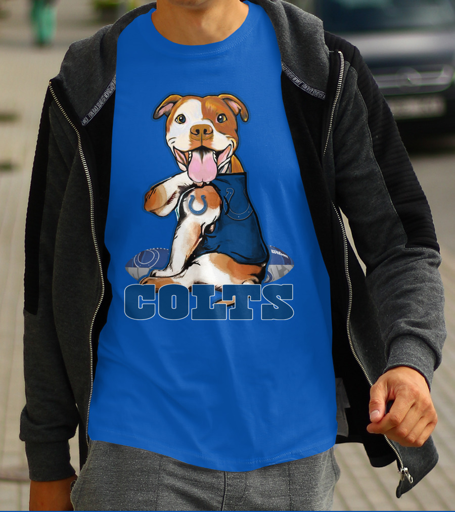 Colts Pittbull Indianapolis Colts Football Fan Dog T-Shirt