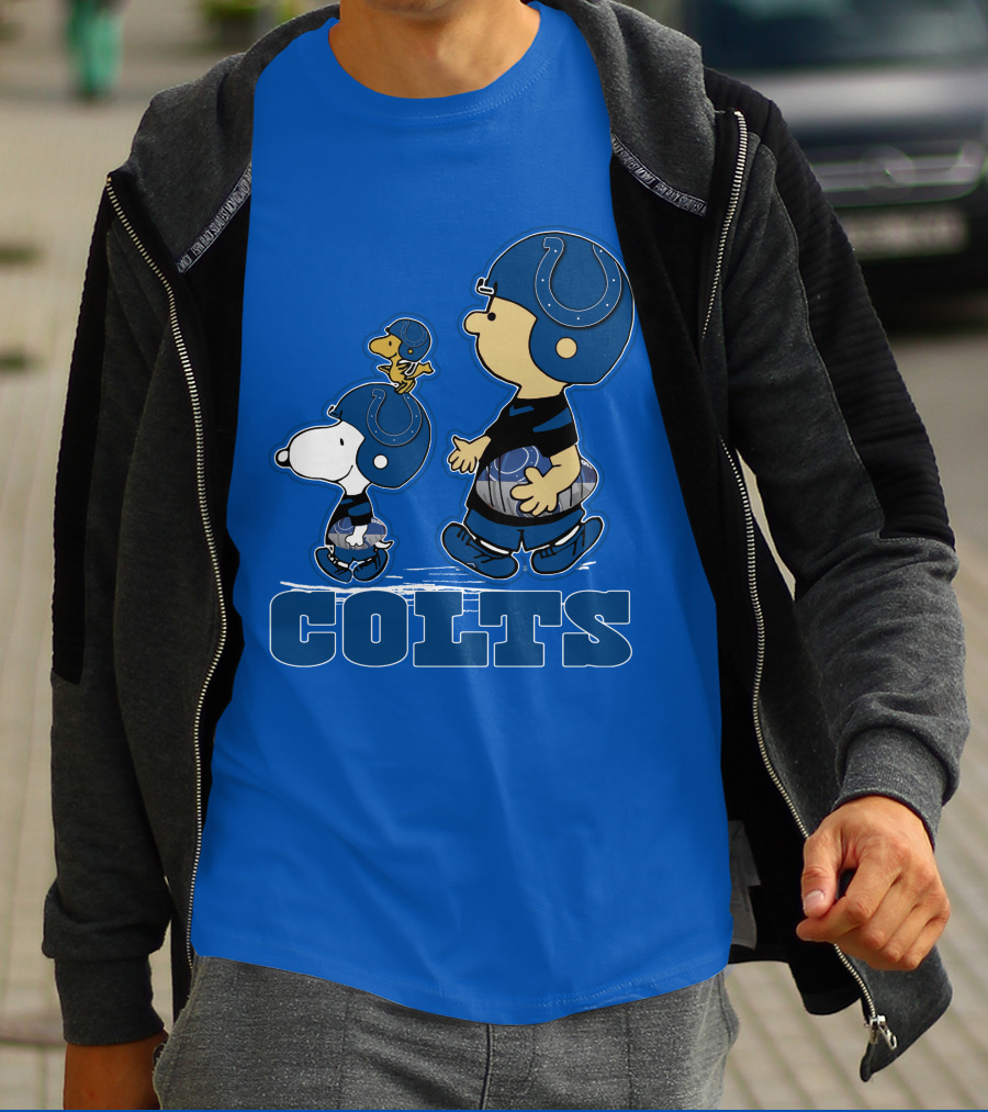 Snpfootball Indianapolis Colts Characters Blue Helmets T-Shirt