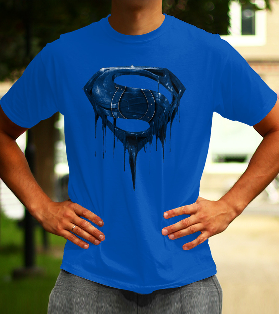 Spm Indianapolis Colts Superman Dripping T-Shirt