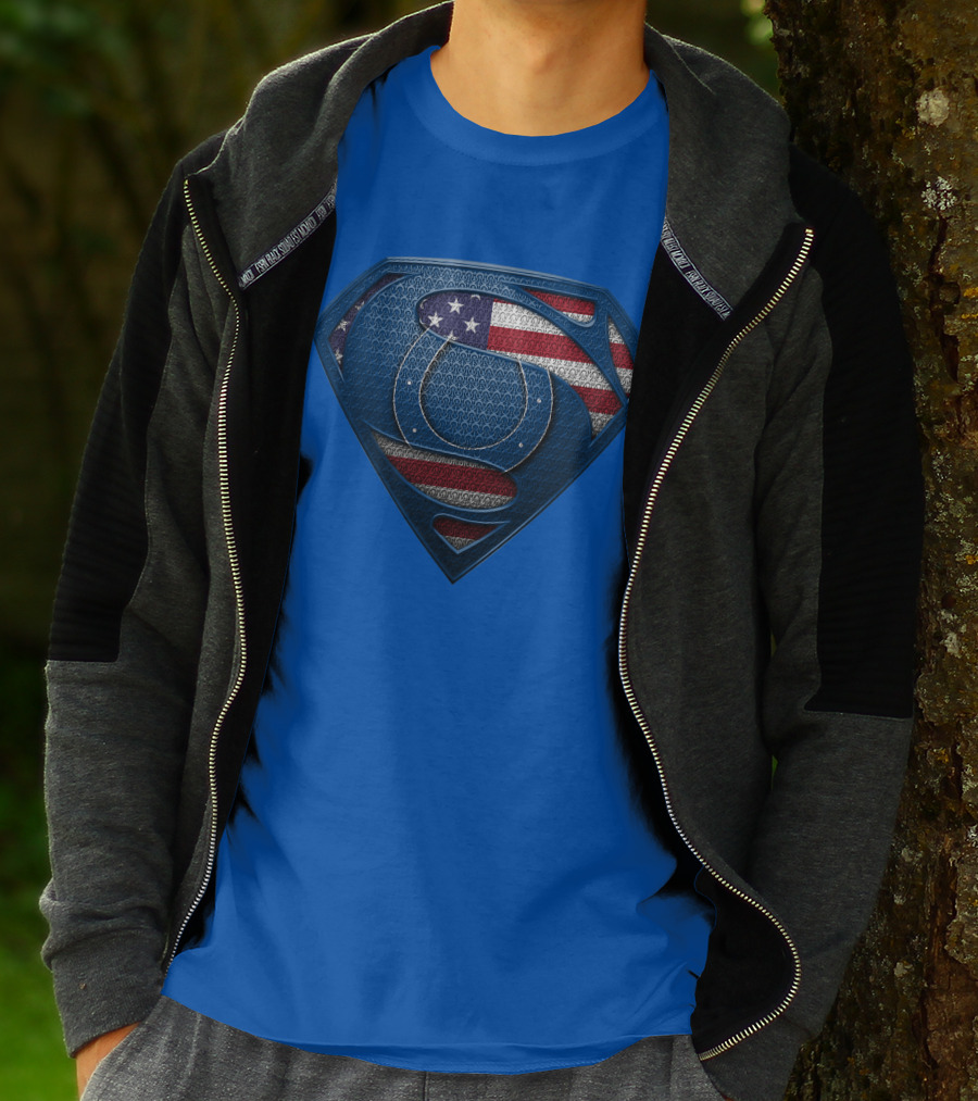 Spm Indianapolis Colts American Flag Superman T-Shirt