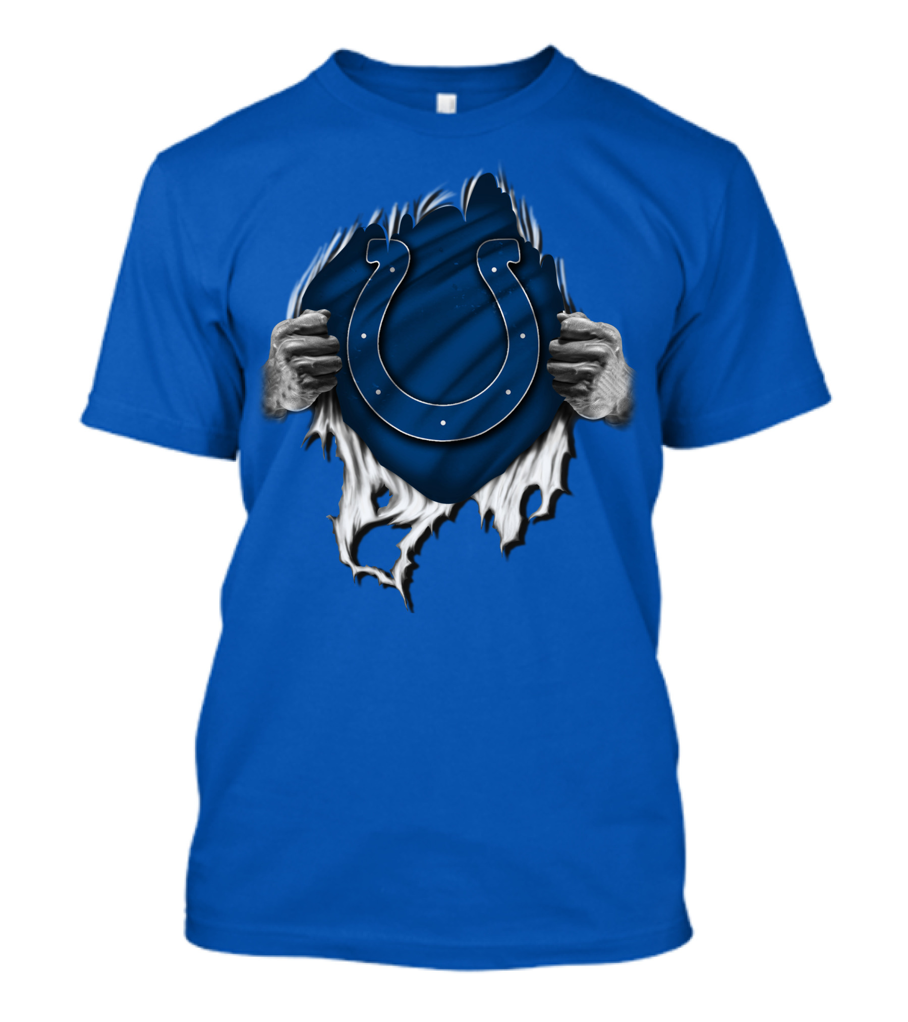 Torn Indianapolis Colts Logo With Ripping Hands T-Shirt