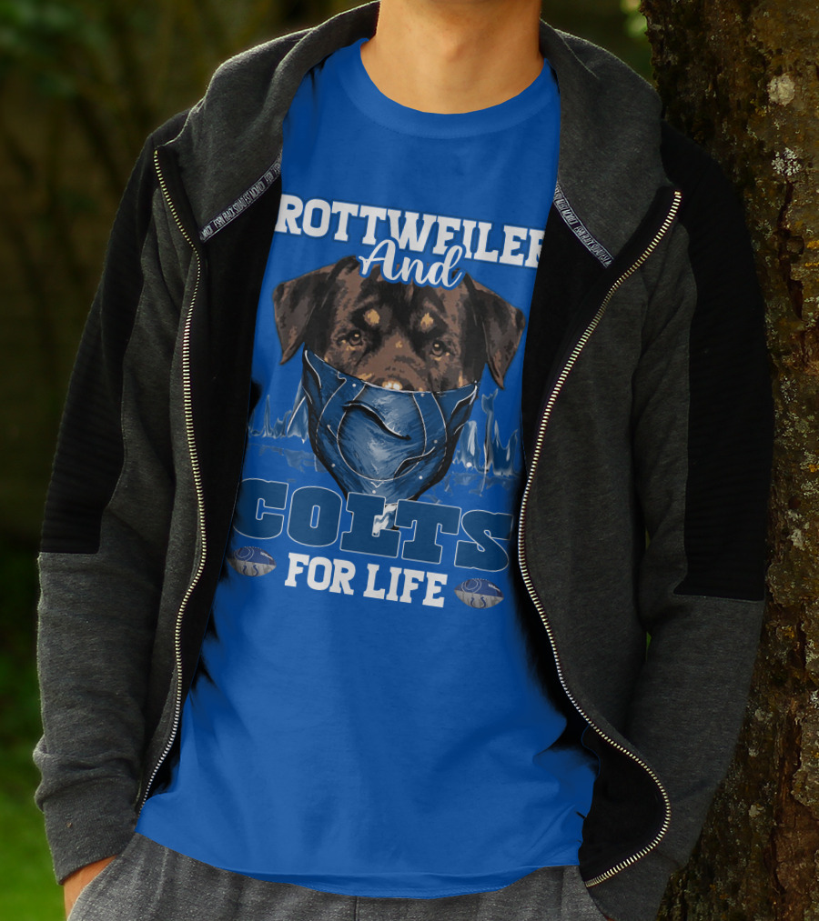 Rottweiler And Colts For Life Indianapolis T-Shirt