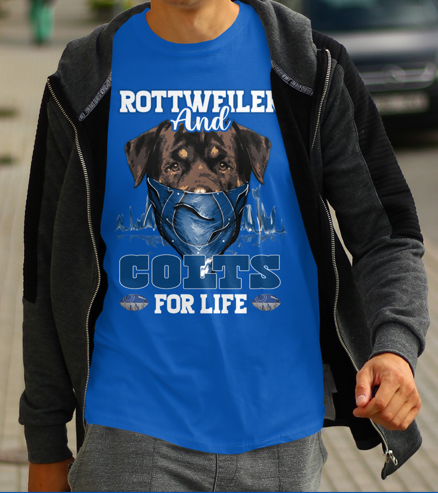 Rottweiler And Colts For Life Indianapolis T-Shirt