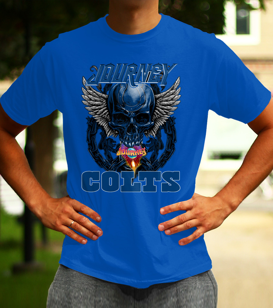 Journey Indianapolis Colts Skull Wings Chains T-Shirt