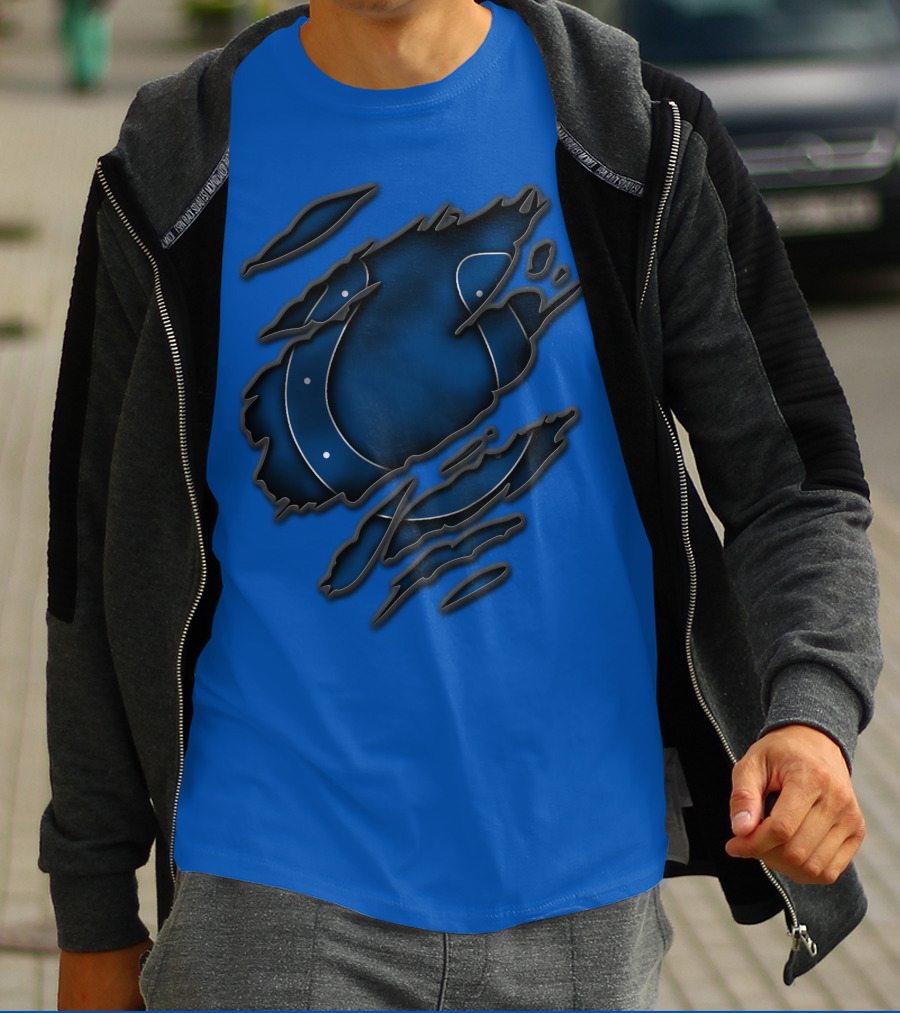 Torn Indianapolis Colts Ripped Football Team T-Shirt