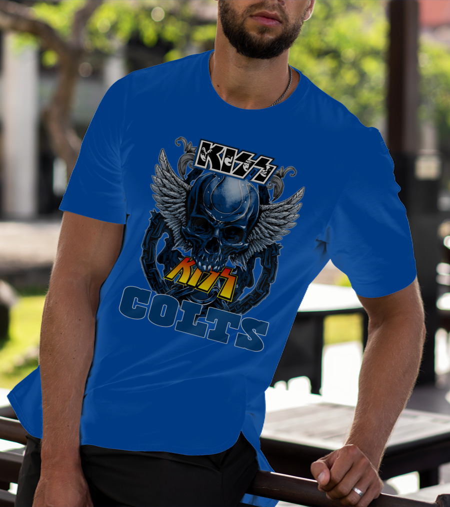 Kiss Colts Skull Wings Indianapolis Colts T-Shirt