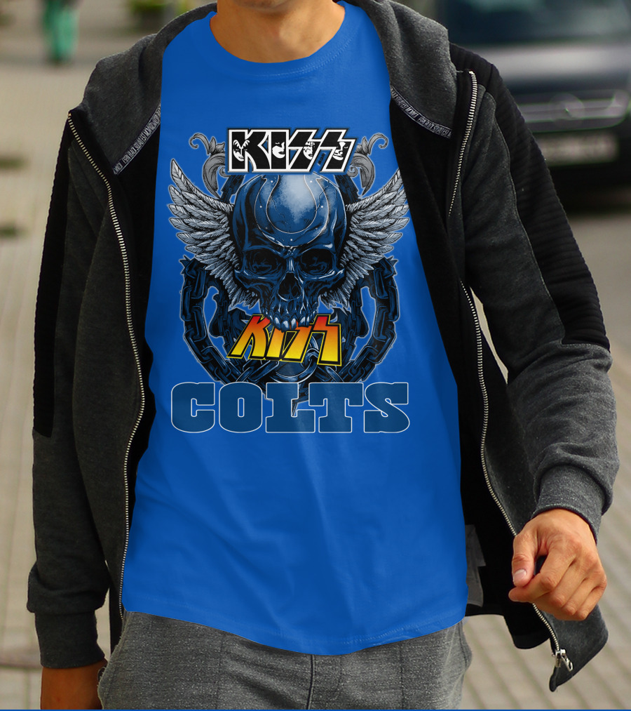 Kiss Colts Skull Wings Indianapolis Colts T-Shirt