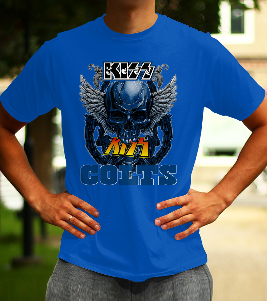 Kiss Colts Skull Wings Indianapolis Colts T-Shirt
