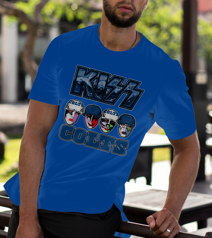 Kiss Colts Indianapolis Football Fan Facepaint Fusion T-Shirt