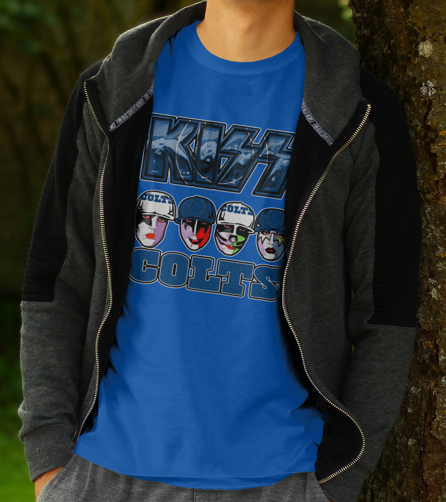 Kiss Colts Indianapolis Football Fan Facepaint Fusion T-Shirt
