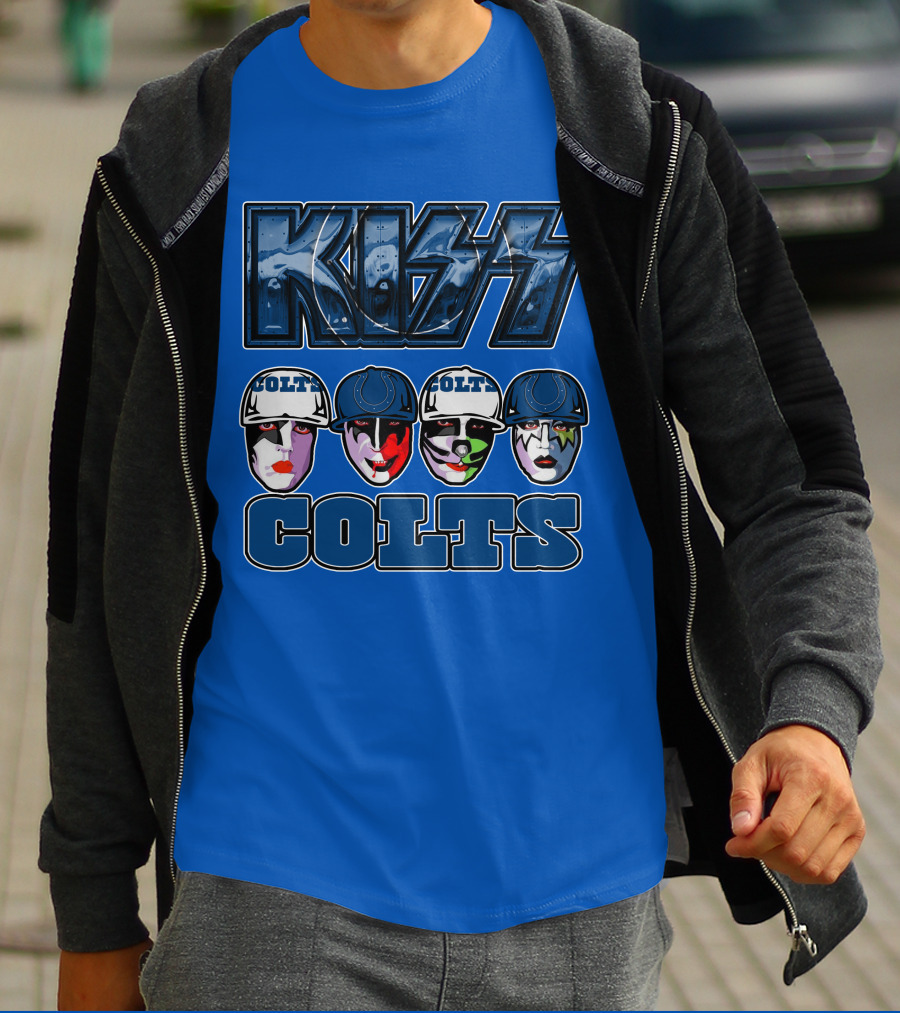Kiss Colts Indianapolis Football Fan Facepaint Fusion T-Shirt