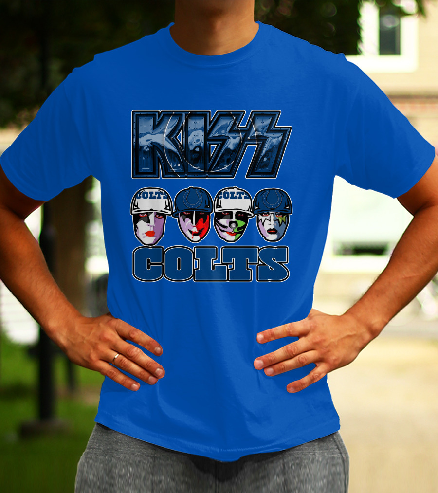 Kiss Colts Indianapolis Football Fan Facepaint Fusion T-Shirt