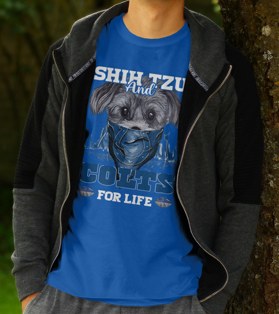 SHIH TZU AND COLTS FOR LIFE Indianapolis T-Shirt