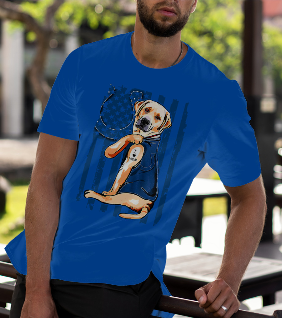 Labrador Retriever I Love Mom Indianapolis Colts T-Shirt