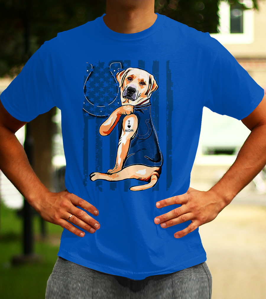 Labrador Retriever I Love Mom Indianapolis Colts T-Shirt