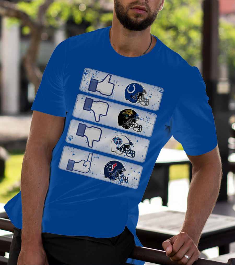 Indianapolis Colts Helmet Thumbs Up Rival Nfl Teams Jaguars Titans Texans T-Shirt