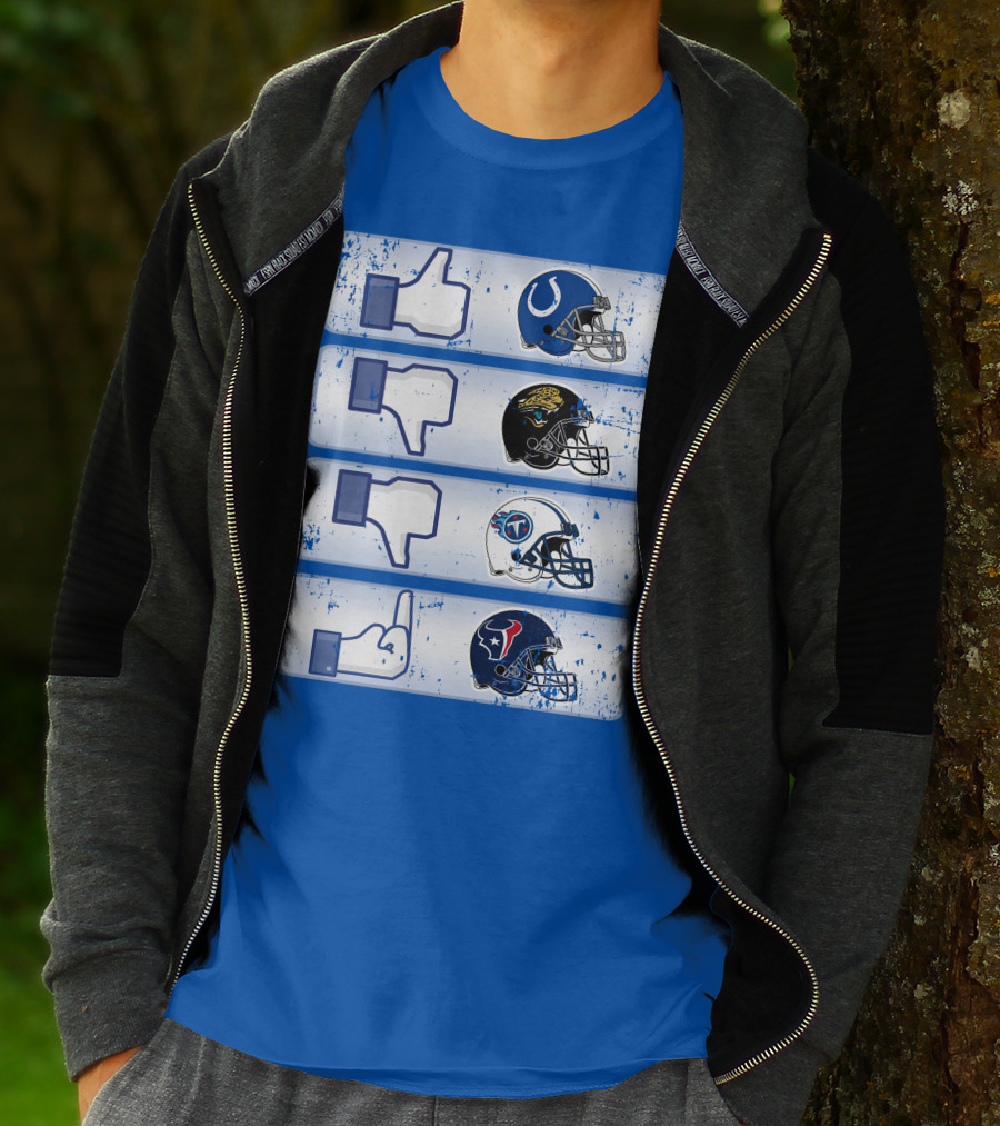 Indianapolis Colts Helmet Thumbs Up Rival Nfl Teams Jaguars Titans Texans T-Shirt