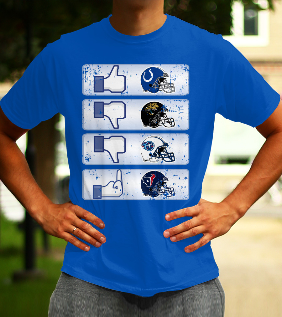 Indianapolis Colts Helmet Thumbs Up Rival Nfl Teams Jaguars Titans Texans T-Shirt