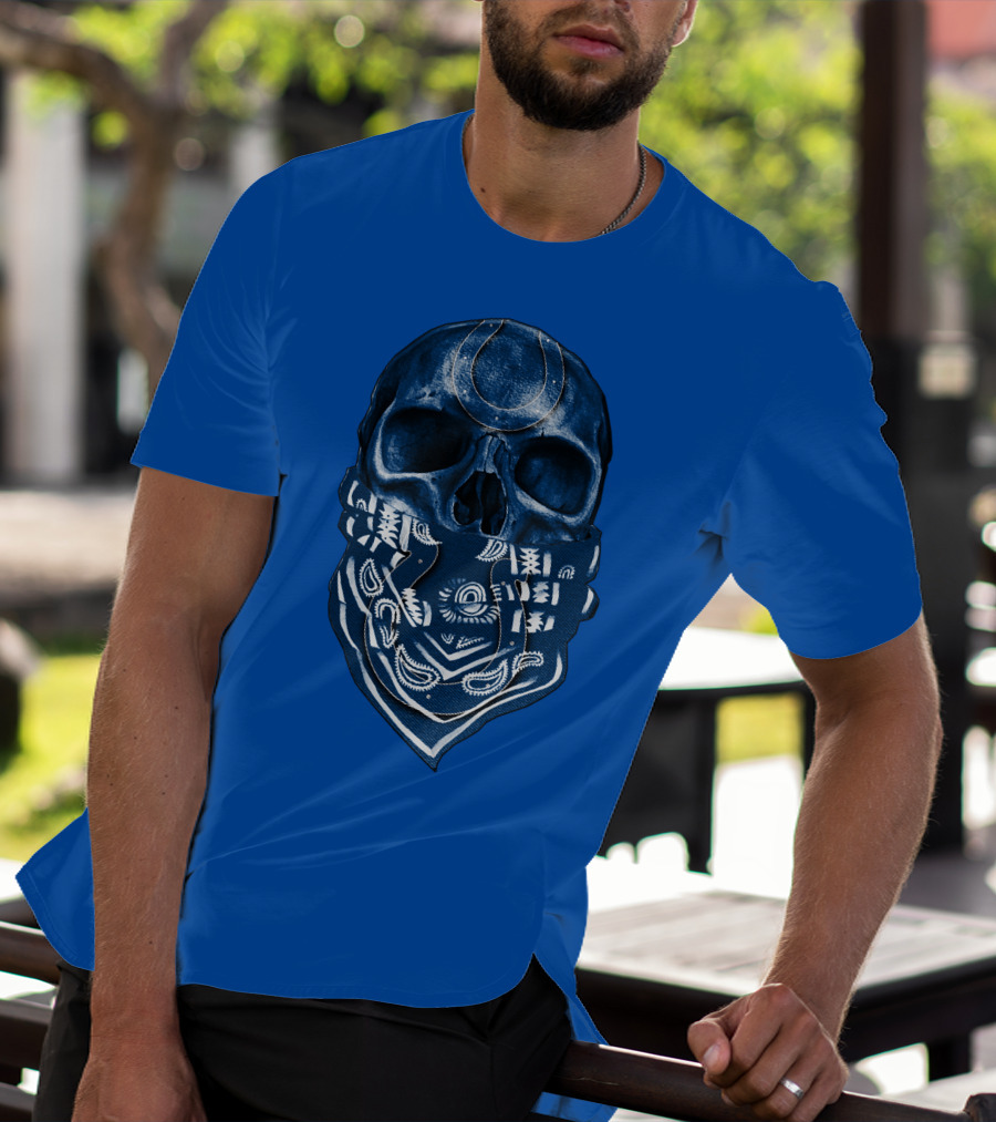 Indianapolis Colts Bandana Skull T-Shirt