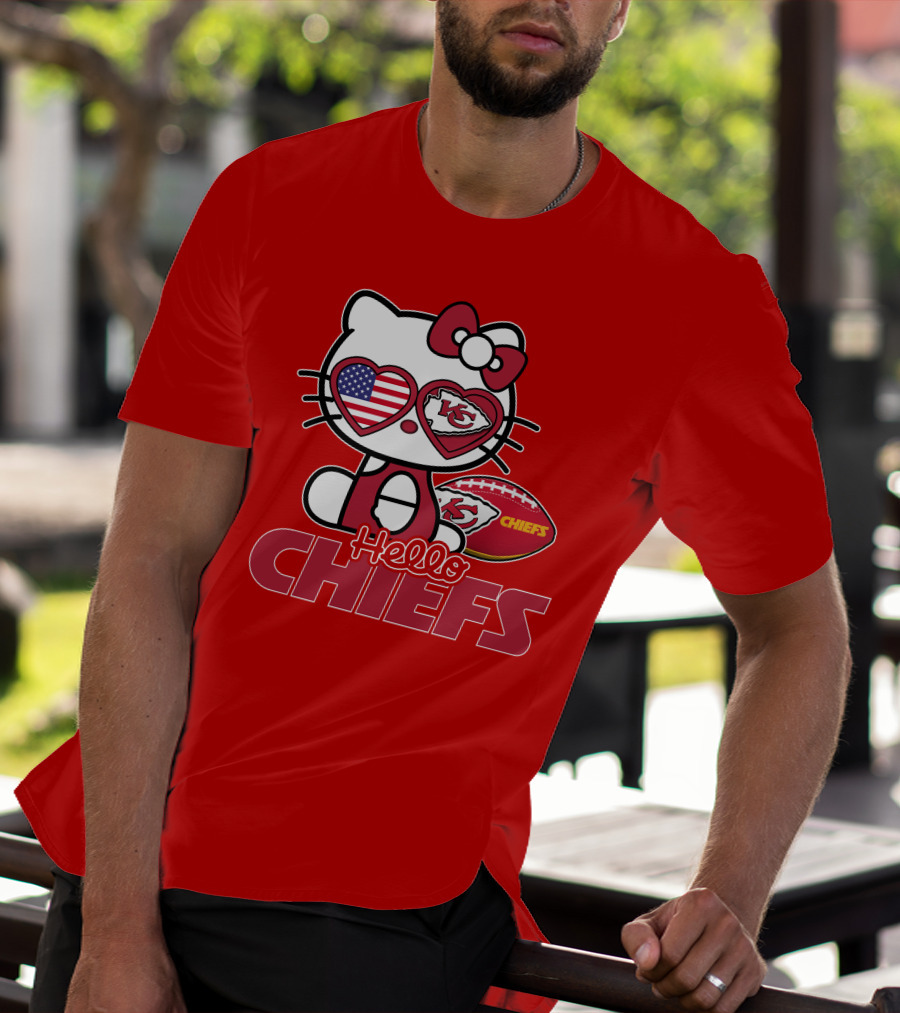 Hello Kitty Chiefs Kansas City Football USA T-Shirt