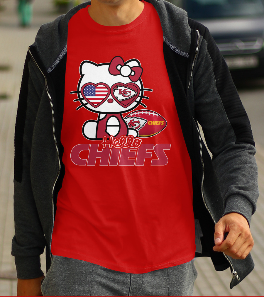 Hello Kitty Chiefs Kansas City Football USA T-Shirt