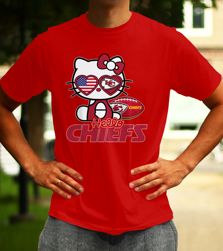 Hello Kitty Chiefs Kansas City Football USA T-Shirt