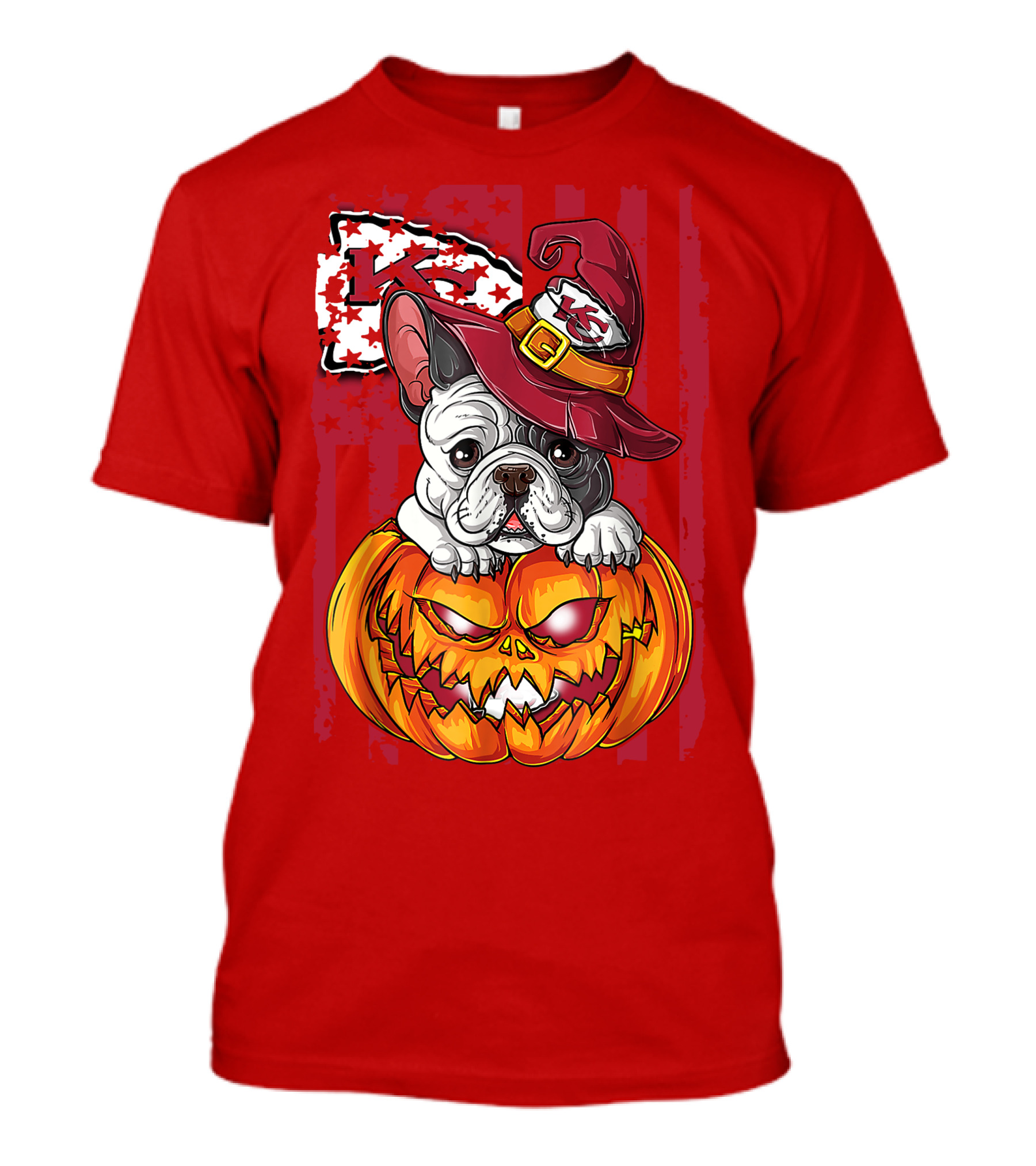 Hlw Bulldog Halloween Kansas City Chiefs Pumpkin T-Shirt