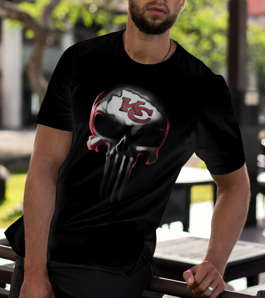 Kansas City Chiefs Kc Skull T-Shirt