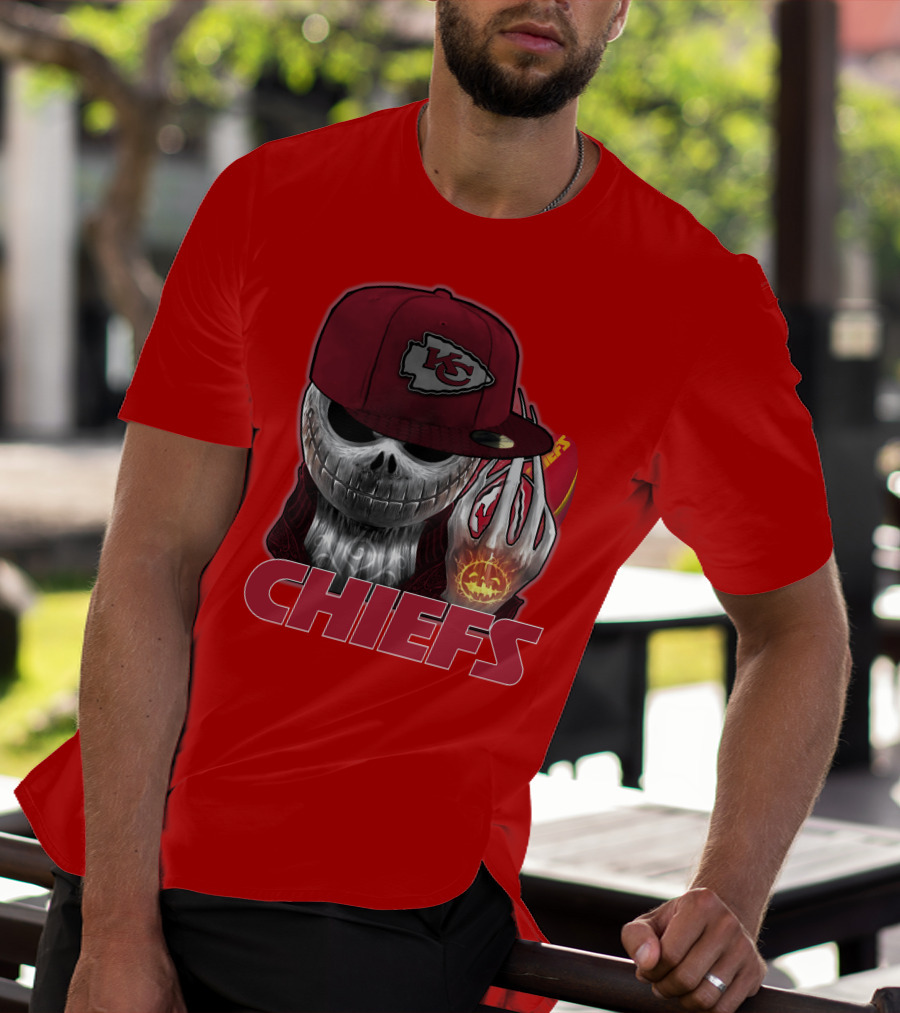 Jackskull Chiefs Kansas City Football T-Shirt