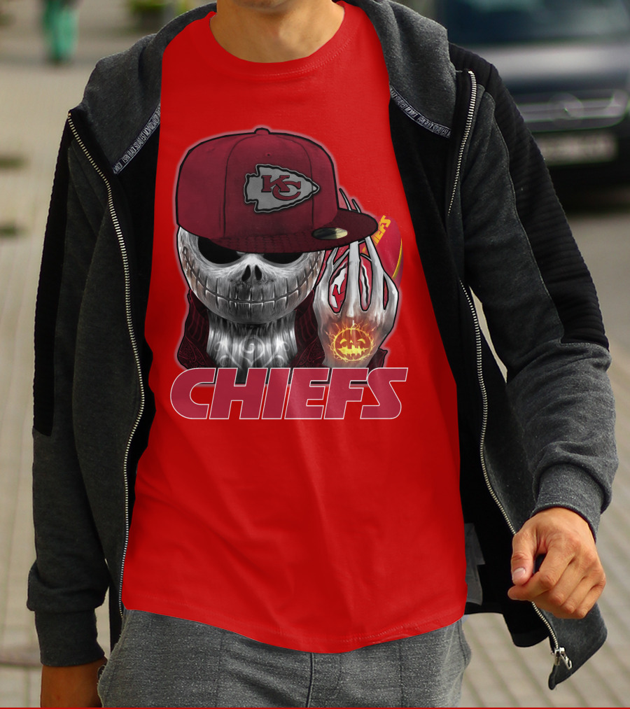 Jackskull Chiefs Kansas City Football T-Shirt