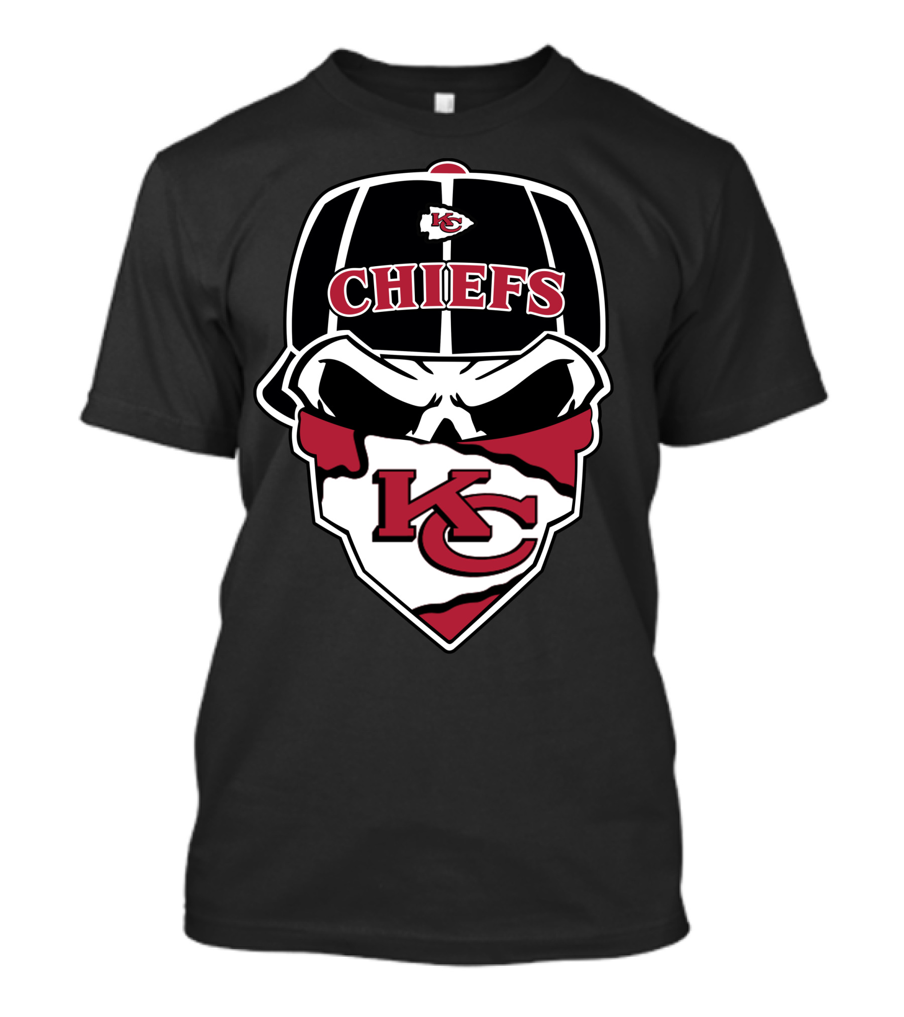 Kansas City Chiefs Kc Logo Skull Cap Bandana T-Shirt