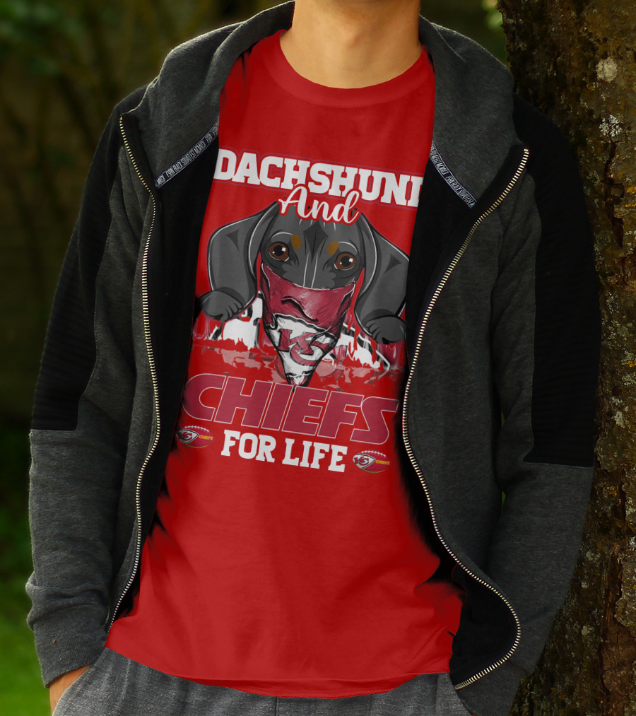 Dachshund And Chiefs For Life Kansas City Chiefs T-Shirt