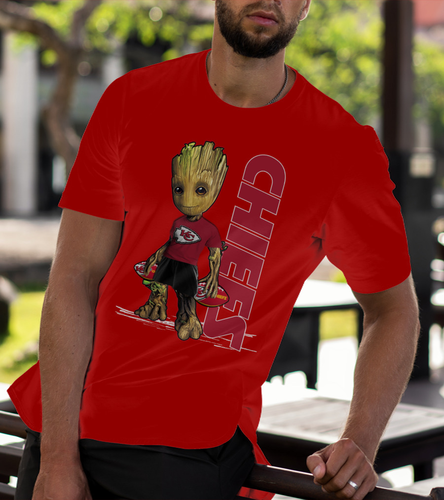 Groot V1 Kansas City Chiefs Football Character Chiefs T-Shirt