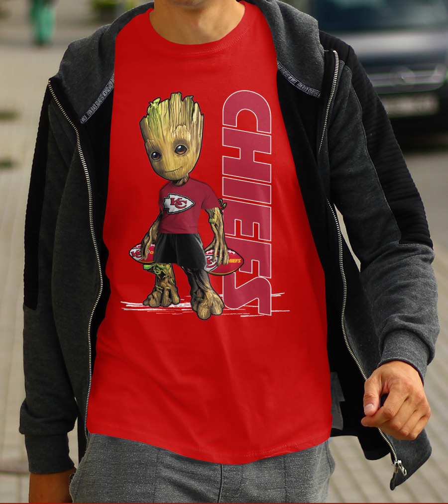 Groot V1 Kansas City Chiefs Football Character Chiefs T-Shirt