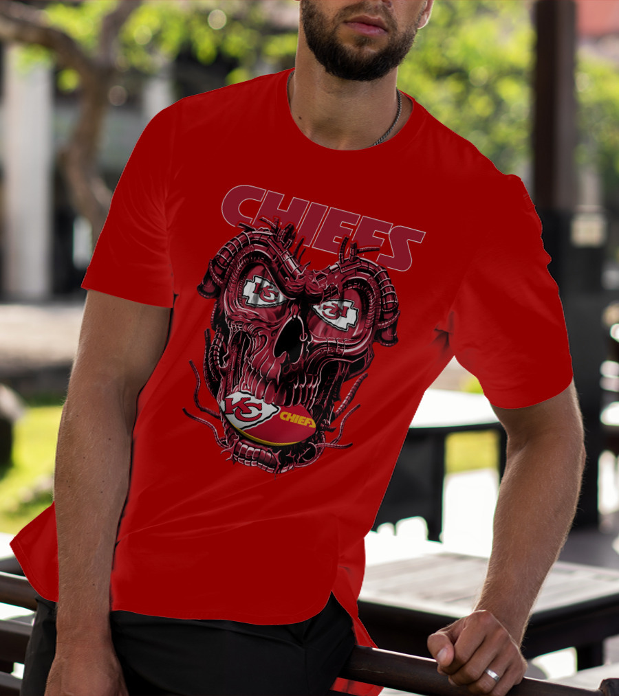 Chiefs Dragonskull Kansas City Football T-Shirt