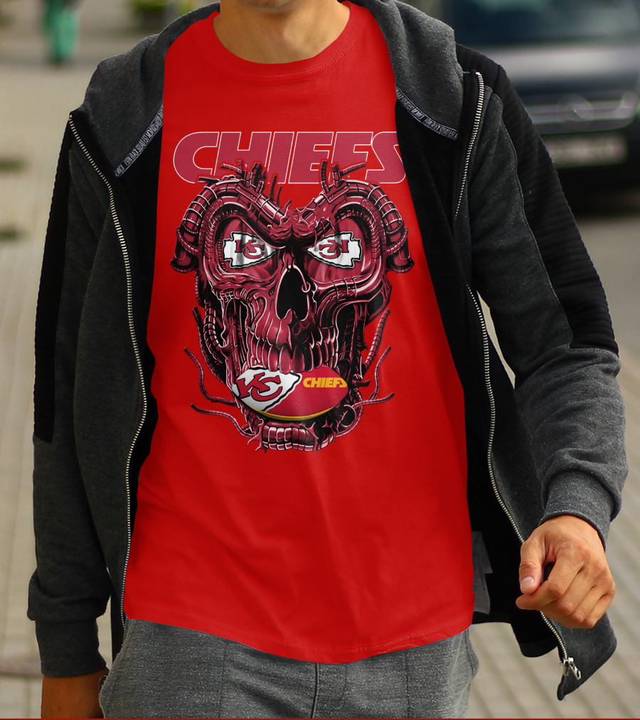 Chiefs Dragonskull Kansas City Football T-Shirt