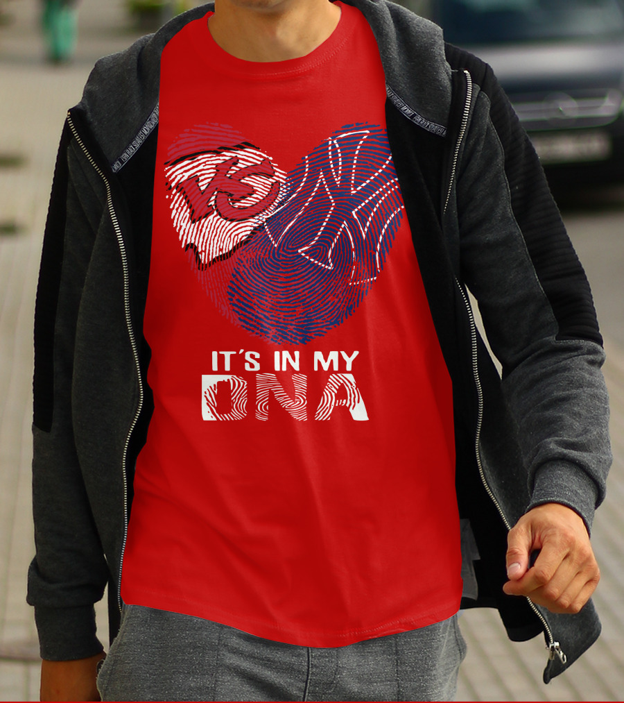 Kansas City Chiefs It's In My Dna Football Fingerprint Heart T-Shirt