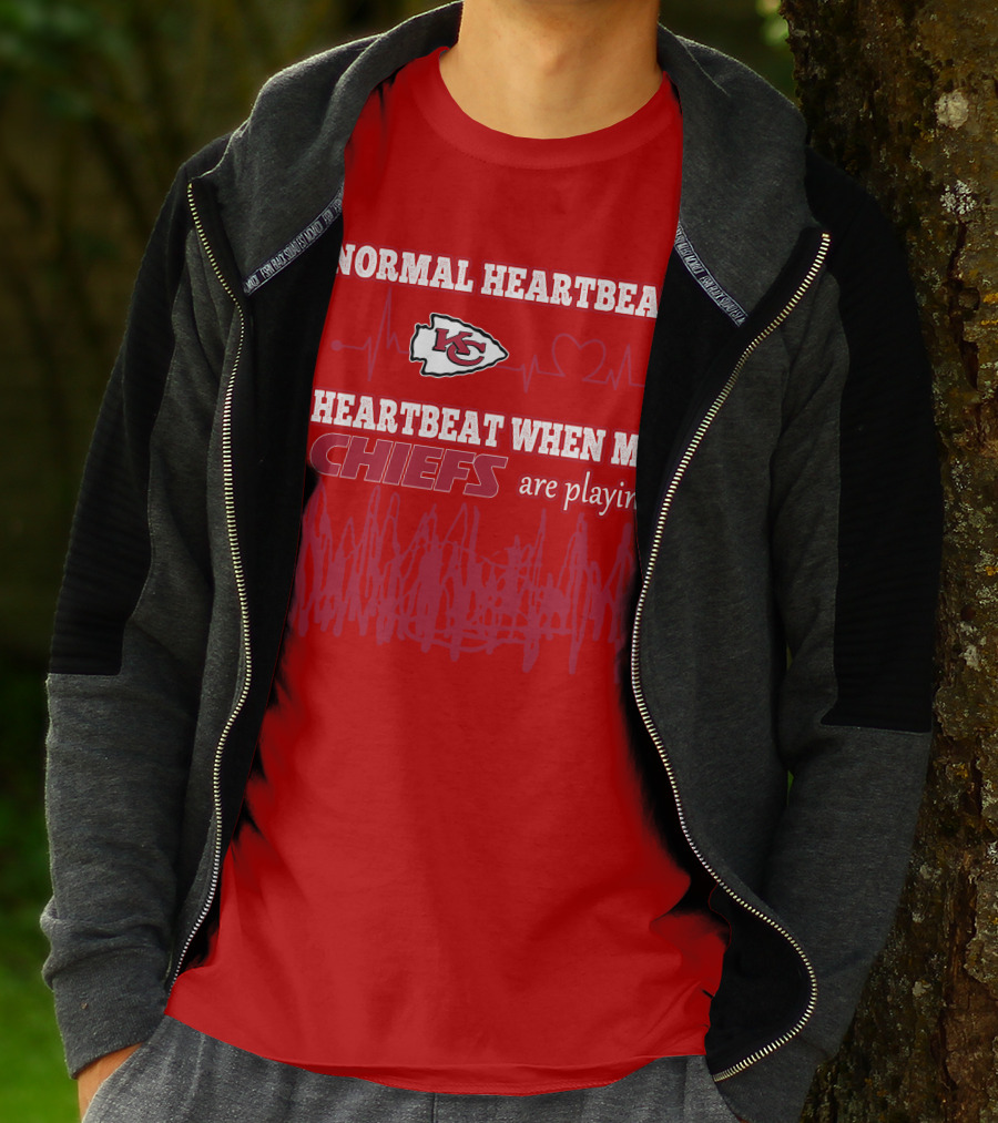 Normal Heartbeat Kansas City Chiefs Heartbeat When My Chiefs Are Playing T-Shirt