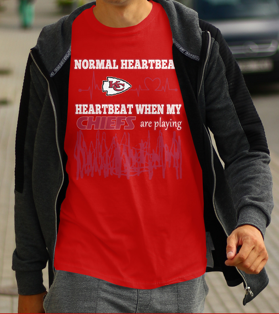 Normal Heartbeat Kansas City Chiefs Heartbeat When My Chiefs Are Playing T-Shirt