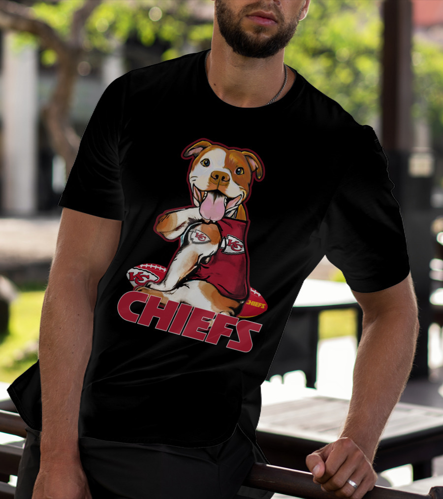 Pittbull KC Chiefs Football Mascot Fan T-Shirt