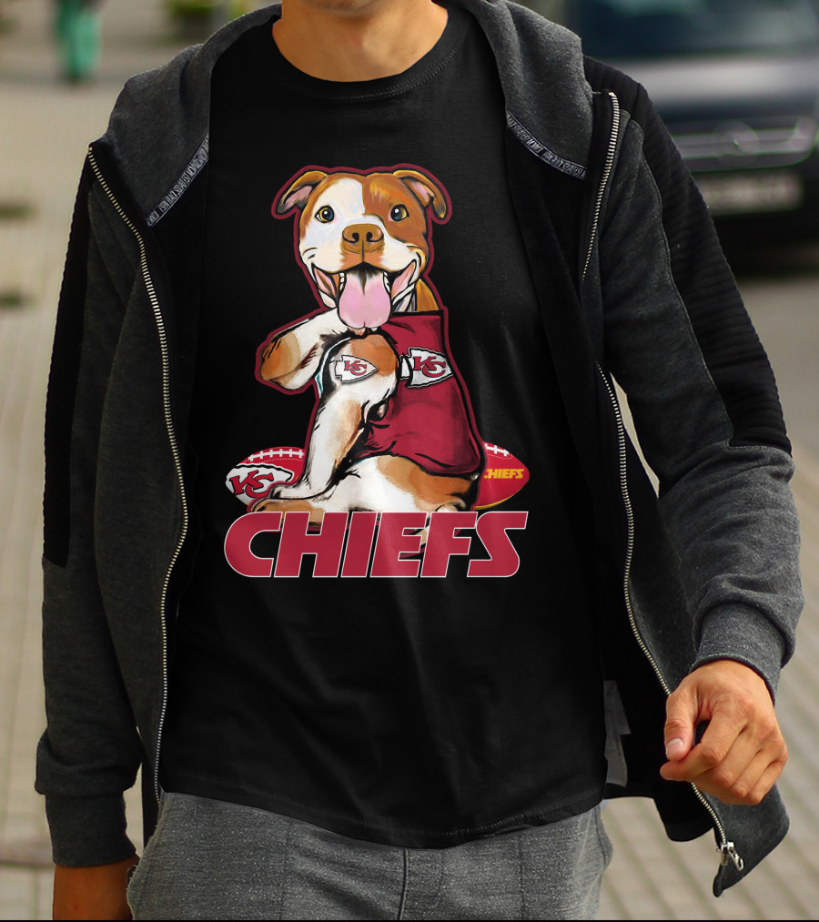Pittbull KC Chiefs Football Mascot Fan T-Shirt