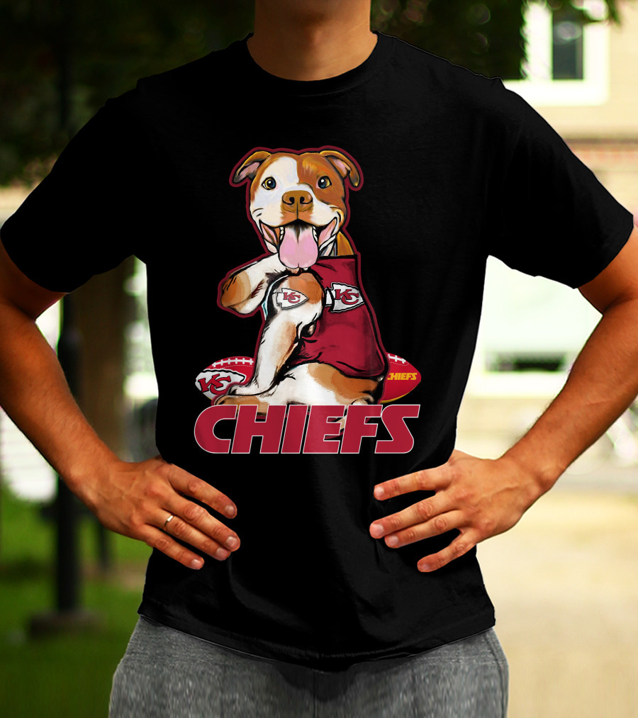 Pittbull KC Chiefs Football Mascot Fan T-Shirt