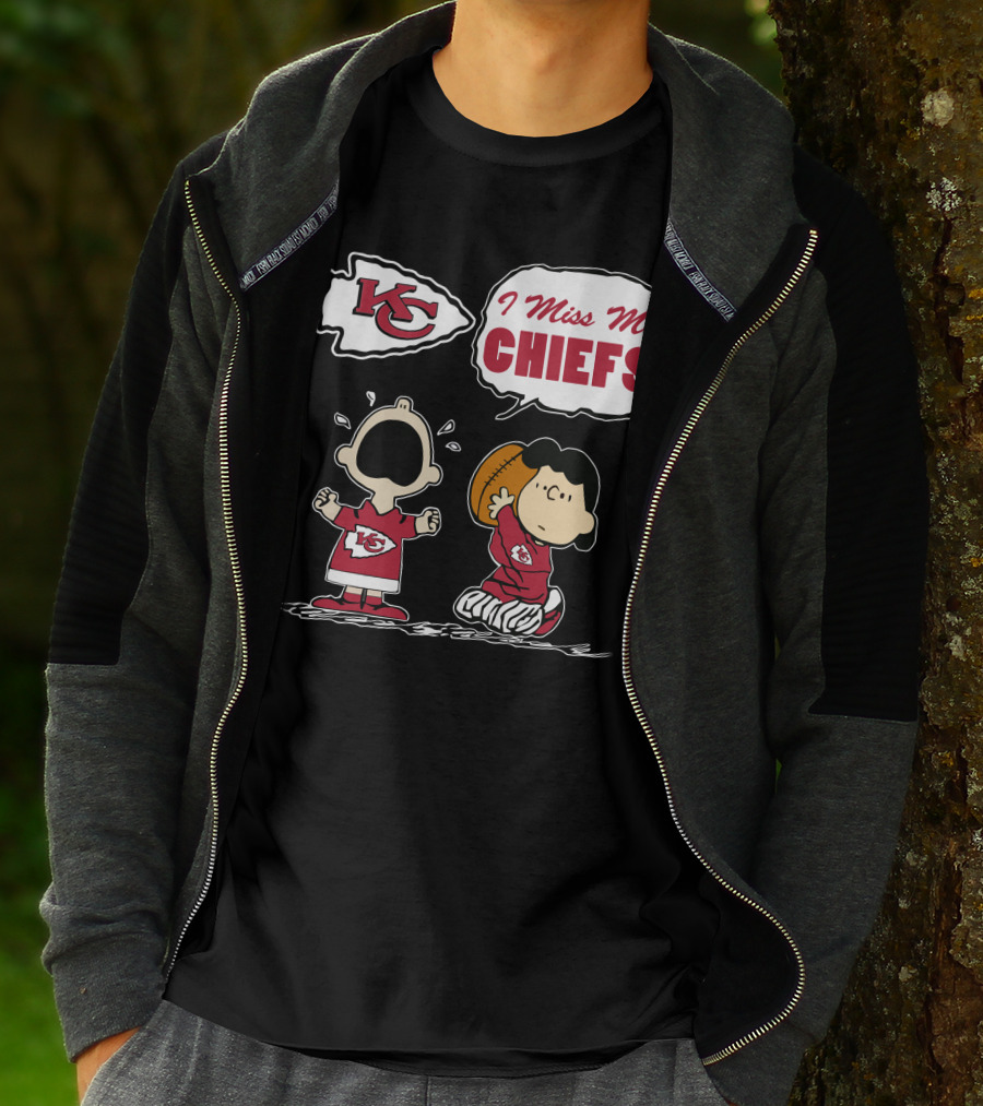 I Miss My Kansas City Chiefs Peanuts Football T-Shirt