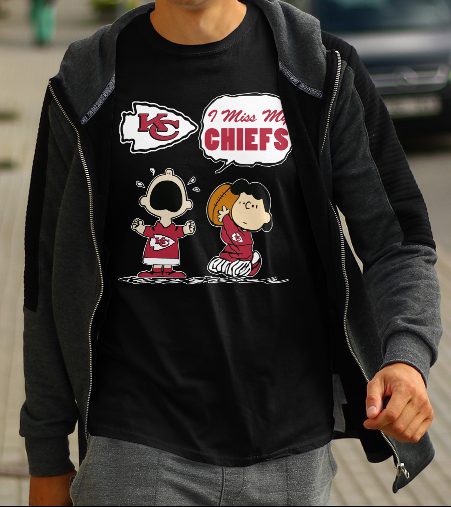 I Miss My Kansas City Chiefs Peanuts Football T-Shirt