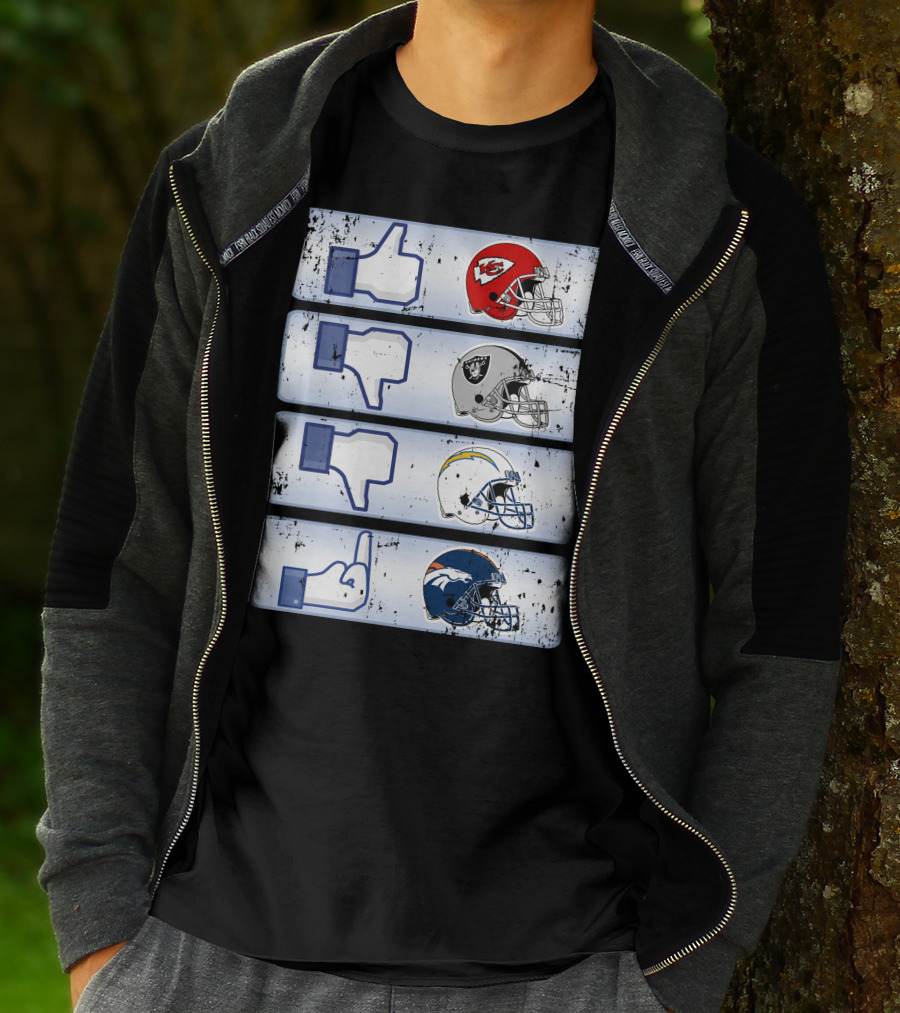 Kansas City Chiefs Like Rival Teams Thumbs Los Angeles Chargers Denver Broncos T-Shirt