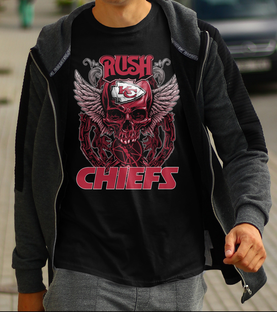 Rush Kansas City Chiefs Skull Winged T-Shirt
